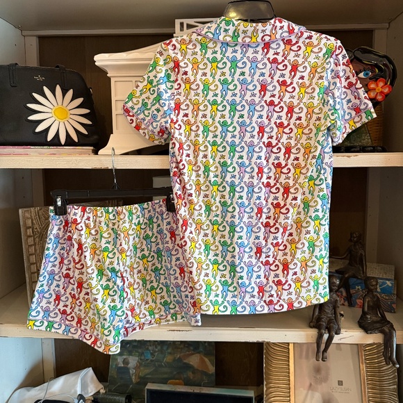 Roller Rabbit Xs shorts pajamas pjs disco monkey polo new - Picture 5 of 7